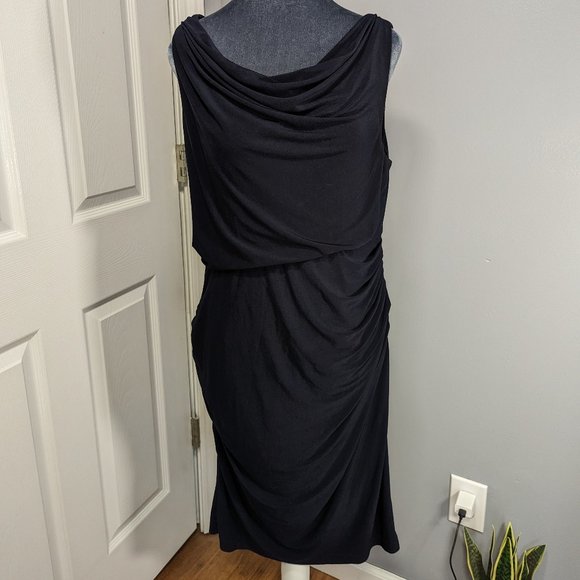 Vera Wang Sleeveless Draped/Ruched Dress *Please Read for Flaws - Picture 2 of 15